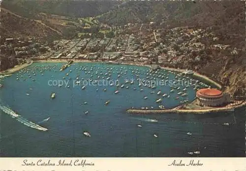 AK / Ansichtskarte Santa Catalina Island California USA Avalon Harbor aerial view