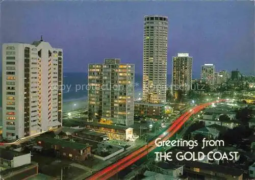 AK / Ansichtskarte Queensland Australia Sufers Paradise Gold Coast Highway at dusk