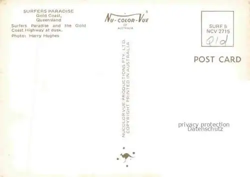 AK / Ansichtskarte Queensland Australia Sufers Paradise Gold Coast Highway at dusk