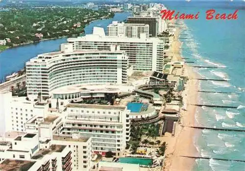 AK / Ansichtskarte Miami Beach Florida USA Hotel Row Fontainbleau Hotel in foreground Beach Atlantic Ocean aerial view