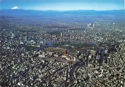 AK / Ansichtskarte Tokyo TOKIO Japan Bird's eye view of downtown Mount Fuji in the distance