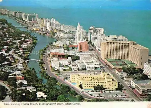 AK / Ansichtskarte Miami Beach Florida USA Aerial view looking north over Indian Creek