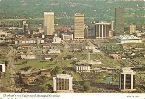 AK / Ansichtskarte Charlotte North Carolina USA New Skyline and Municipal Complex aerial view