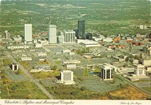 AK / Ansichtskarte Charlotte North Carolina USA New Skyline and Municipal Complex aerial view