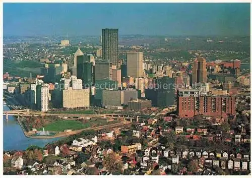 AK / Ansichtskarte Pittsburgh Pennsylvania USA Skyscrapers of downtown aerial view