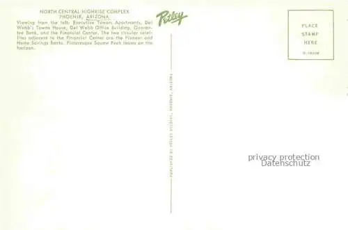 AK / Ansichtskarte PHOENIX Arizona USA Panorama North Central Highrise Complex aerial view