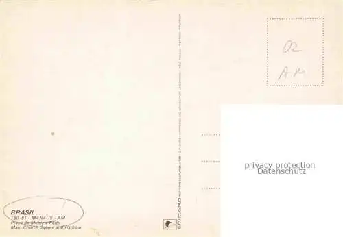 AK / Ansichtskarte Manaus Amazonas Brazil Main Church Square and Harbour