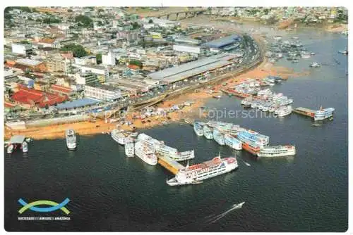 AK / Ansichtskarte Manaus Amazonas Brazil Partial view with the harbour by air