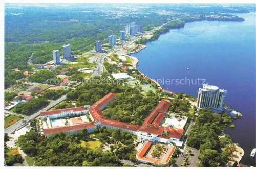 AK / Ansichtskarte Manaus Amazonas Brazil Aerial view of the Manaus Tropical Hotel Ponta Negra Beach along Negra River