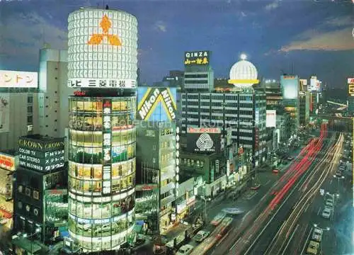 AK / Ansichtskarte Tokyo TOKIO Japan Ginza street busiest shopping center illuminated