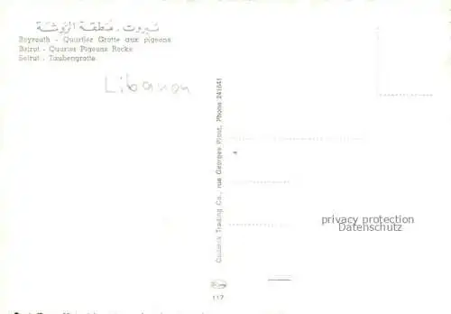 AK / Ansichtskarte Beyrouth Beirut Libanon Quarter Pigeons Rocks Traubengrotte