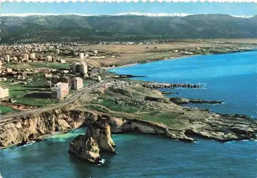 AK / Ansichtskarte Beyrouth Beirut Libanon Pigeon Rocks aerial view