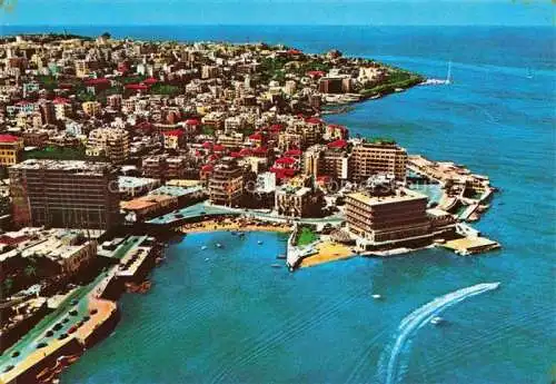 AK / Ansichtskarte Beirut Beyrouth Libanon Great Hotels Quarter aerial view