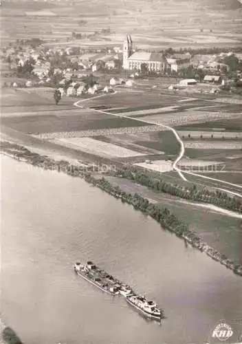 AK / Ansichtskarte Niederalteich Donau Fliegeraufnahme mit Kloster Rheinpartie