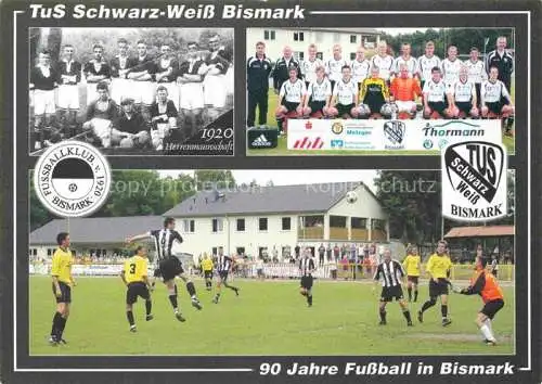 AK / Ansichtskarte Bismark Altmark Stendal Sachsen-Anhalt Fussballverein TuS Schwarz Weiss Bismark Mannschaftsfotos Fussballplatz
