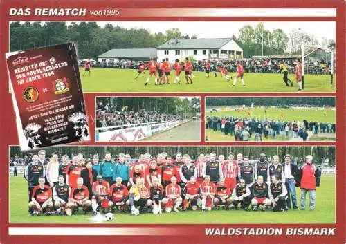 AK / Ansichtskarte Bismark Altmark Stendal Sachsen-Anhalt Fussballverein TuS Schwarz Weiss Bismark Mannschaftsfotos Fussballplatz