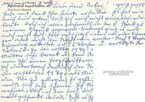 AK / Ansichtskarte Oberkirch Baden Papierfabrik August Kohler AG 