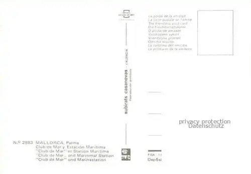 AK / Ansichtskarte MALLORCA Isla Baleares ES Club de Mar y Estacion Maritima Fliegeraufnahme
