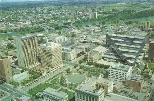 AK / Ansichtskarte Calgary Alberta Canada Fliegeraufnahme mit Calgary Tower and Olympia Plaza