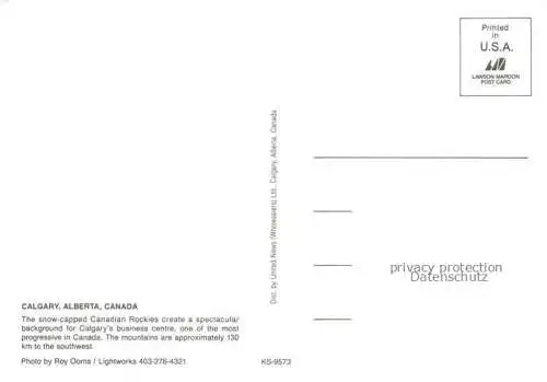 AK / Ansichtskarte Calgary Alberta Canada The snow capped Canadian Rockies Fliegeraufnahme