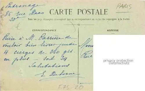 AK / Ansichtskarte PARIS 75 Rue Haxo Patronage de jeunes Filles Cour des Grandes