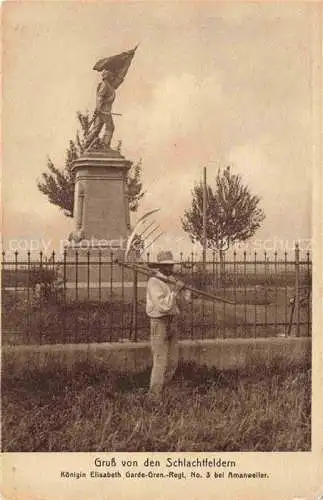 AK / Ansichtskarte Amanweiler Amanvillers METZ 57 Moselle Denkmal Koenigin Elisabeth Garde-Gren.-Regiment No. 3 Schlachtfelder 1. Weltkrieg