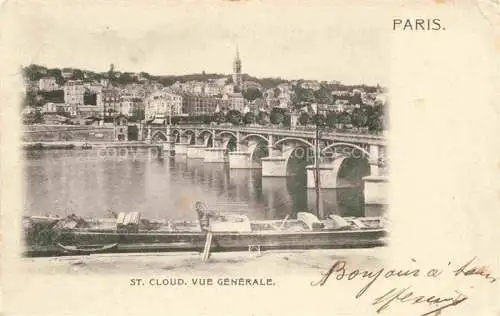 AK / Ansichtskarte Saint Cloud 92 Hauts-de-Seine Vue générale Pont sur la Seine