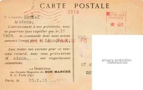 AK / Ansichtskarte PARIS 75 Maison A. Boucicaut Grands Magasins du Bon Marché Illustration