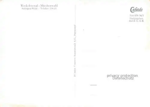 AK / Ansichtskarte Wald Solingen Maerchenwald Ittertal