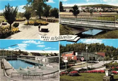 AK / Ansichtskarte Weisweiler Eschweiler Parkanlagen Freibad Festhalle
