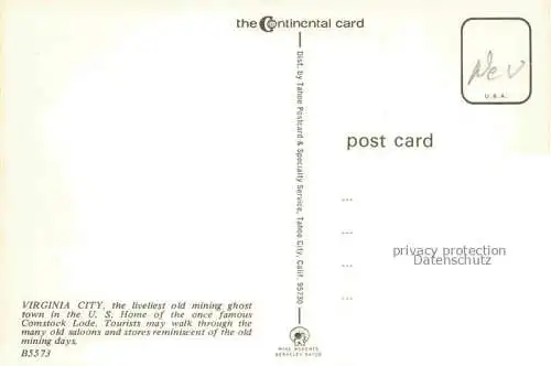 AK / Ansichtskarte Virginia City Nevada USA The liveliest old mining ghost town in the U.S.