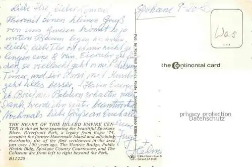 AK / Ansichtskarte Spokane Washington USA Aerial view downtown and Riverfront Park