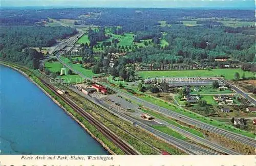 AK / Ansichtskarte Blaine Washington USA International Peace Arch aerial view