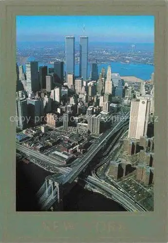 AK / Ansichtskarte NEW YORK City USA Lower Manhattan New Jersey Twin Towers aerial view