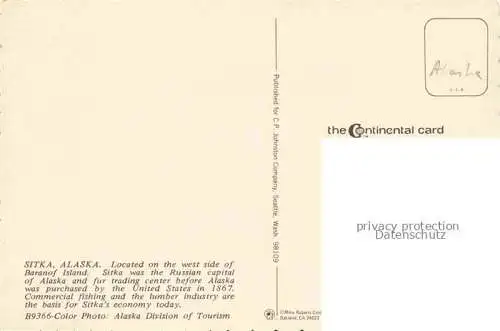AK / Ansichtskarte Sitka Alaska USA Panorama Baranof Island aerial view