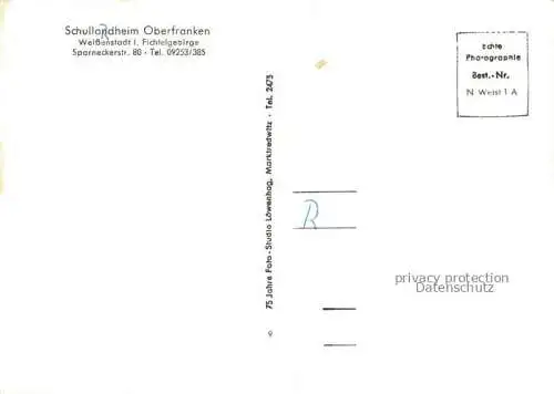 AK / Ansichtskarte Weissenstadt Wunsiedel Bayern Schullandheim Oberfranken im Fichtelgebirge