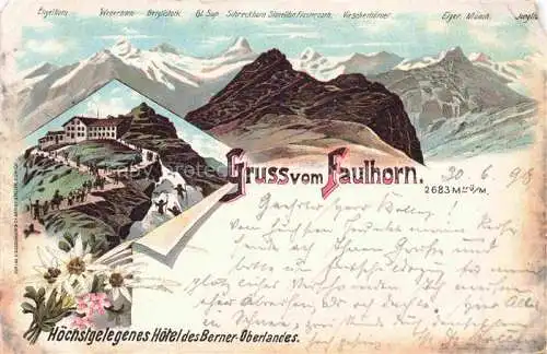 AK / Ansichtskarte Grindelwald BE Berghotel Faulhorn Alpenpanorama Berner Alpen Litho