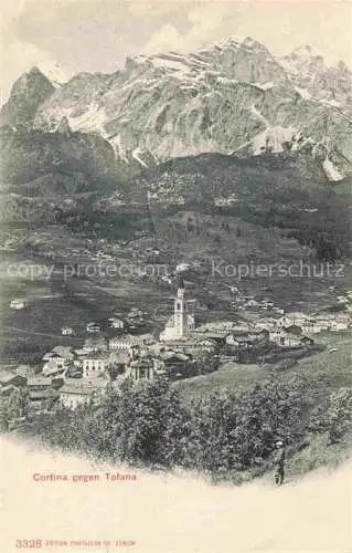 AK / Ansichtskarte Cortina d Ampezzo Veneto IT Panorama Blick gegen Tofana Dolomiten