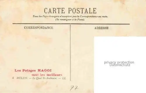 AK / Ansichtskarte Melun 77 Seine-et-Marne Quai St Ambroise au clair de lune