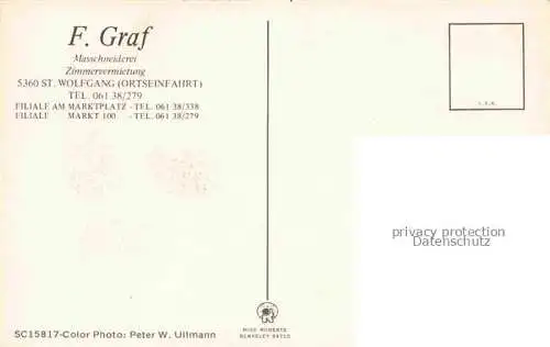 AK / Ansichtskarte ST WOLFGANG  Wolfgangsee Oberoesterreich AT Trachtenstube F. Graf Masschneiderei
