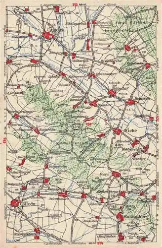 AK / Ansichtskarte Rastenberg Soemmerda Thueringen Landkarte bis Artern Wona-Karte Kartographie