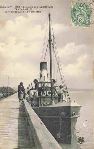 AK / Ansichtskarte Lillebonne LE HAVRE 76 Seine-Maritime Le Bardouville à l'estacade Bateau