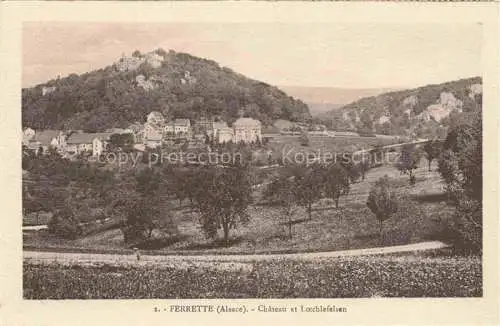 AK / Ansichtskarte Ferrette Pfirt Alsace 68 Haut-Rhin Panorama Château et Loechlefelsen