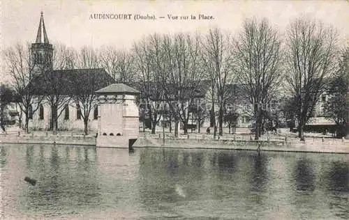 AK / Ansichtskarte Audincourt Montbeliard 25 Doubs vue sur la place et l'église