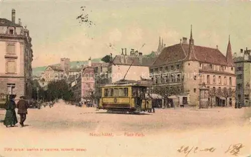 AK / Ansichtskarte Neuchatel NE Place Pury Tram