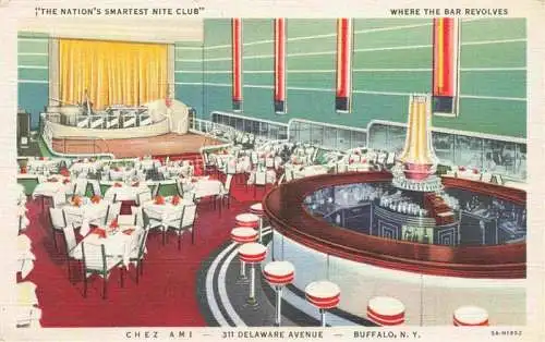 AK / Ansichtskarte Buffalo New York USA Phil Amigone's Chez Ami Where the Bar Revolves