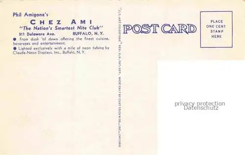 AK / Ansichtskarte Buffalo New York USA Phil Amigone's Chez Ami Where the Bar Revolves