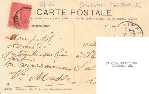 AK / Ansichtskarte BELLEVUE -MEUDON Boulogne-Billancourt 92 Hauts-de-Seine Rond Point et Bassin de l'Avenue Melanie