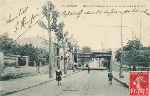 AK / Ansichtskarte MALAKOFF  Malakoff-la-Tour Antony 92 Hauts-de-Seine Route de Montrouge et Pont du Chemin de fer de l'Ouest