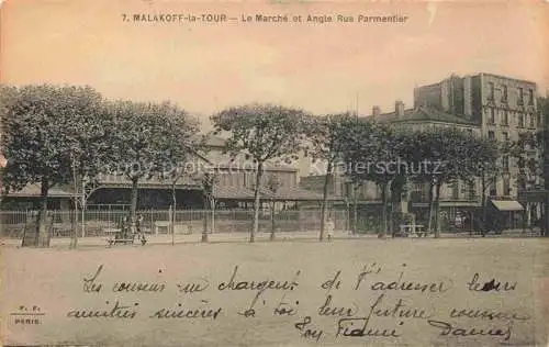 AK / Ansichtskarte MALAKOFF  Malakoff-la-Tour Antony 92 Hauts-de-Seine Le Marche et Angle Rue Parmentier